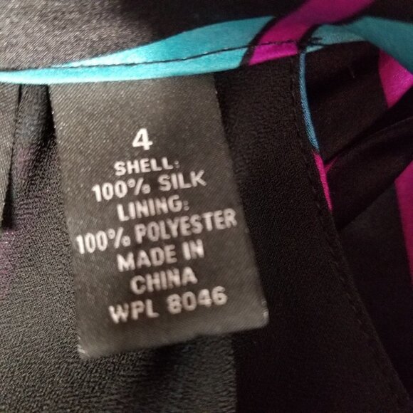 INC. International Concepts 100% Silk Black Blue Side Tie Halter Blouse … - Picture 6 of 7